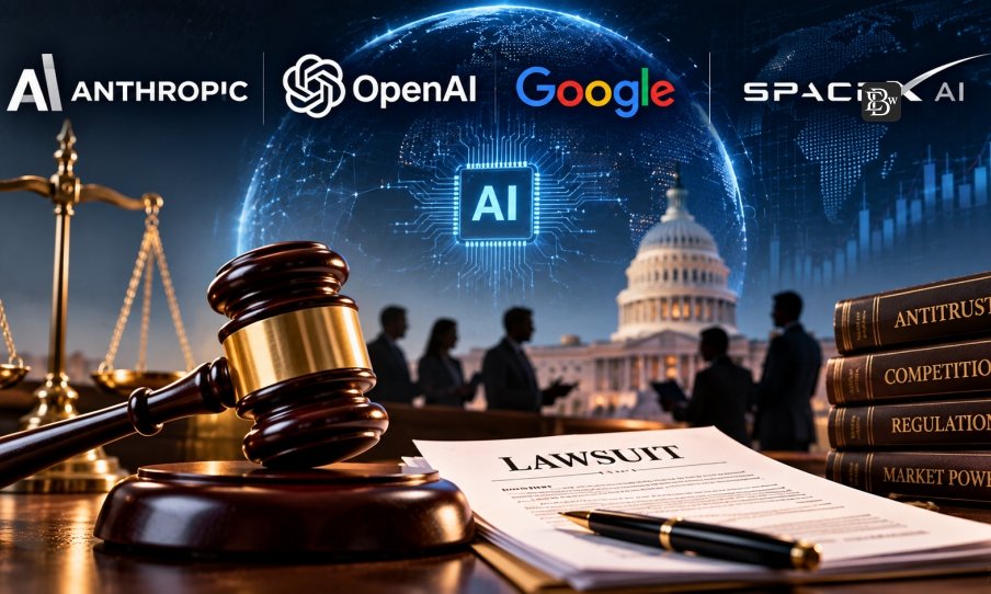 Anthropic, OpenAI, Google, SpaceXAI AI Slowdown Lawsuit Sparks Antitrust DebateAnthropic, OpenAI, Google, SpaceXAI AI Slowdown Lawsuit Sparks Antitrust Debate